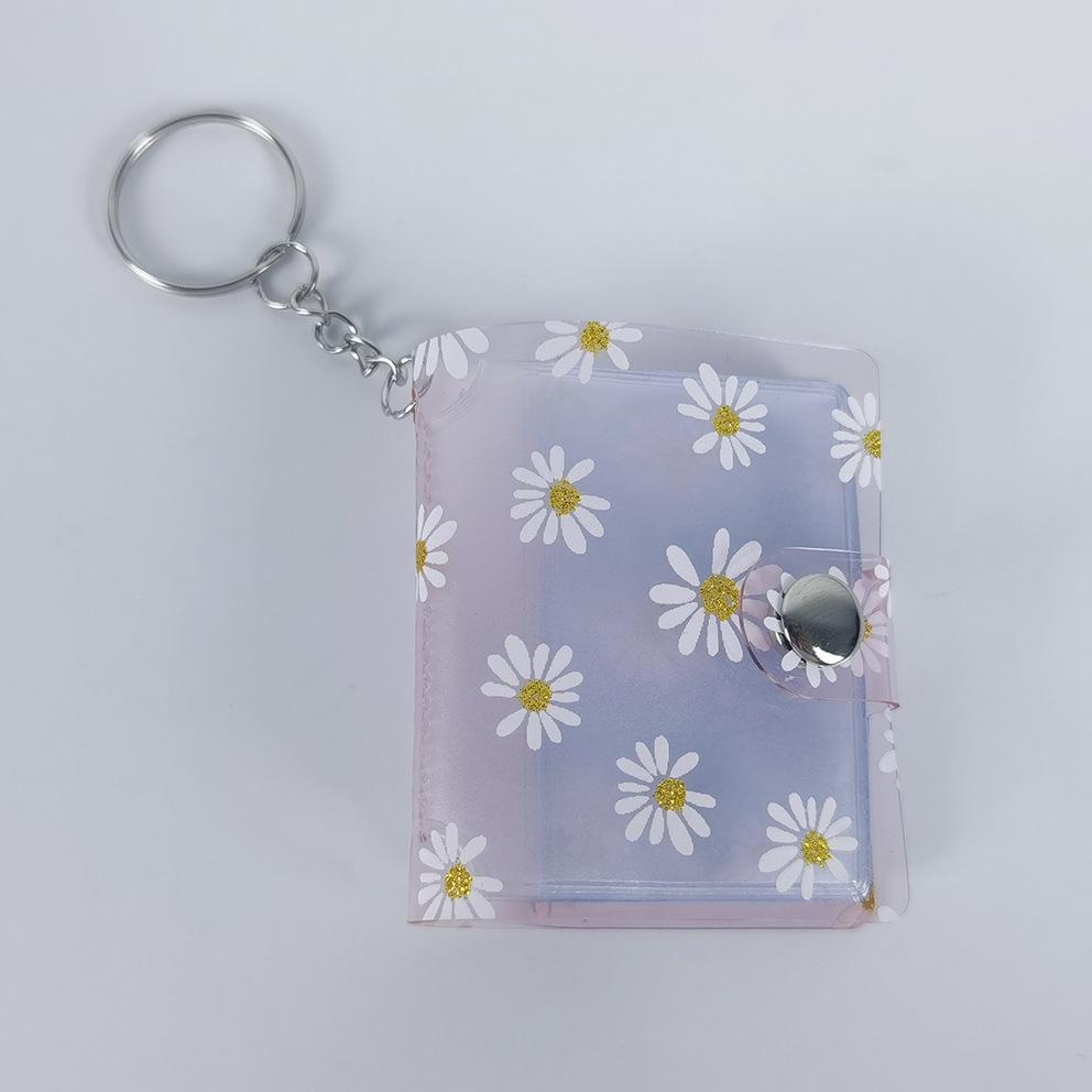 Mini 1-2 Inch Photo Album with Keychain and Stickers for Children's Memories