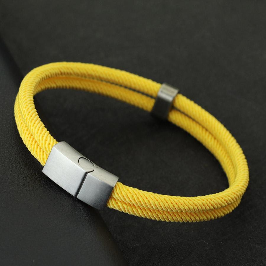 Bracelet Homme Mode Acier Inoxydable Boucle Magnétique Bracelet Enroulable Manchette Pulseria Hombre Corde Nautique Plage Braslet Cadeaux Pour Lui