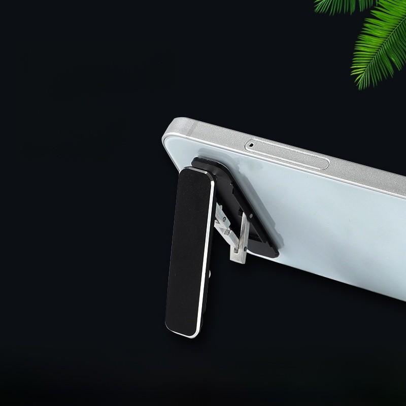 Aluminum Alloy Mini Portable Phone Stand With Sticky Back Support For Travel And Office Use