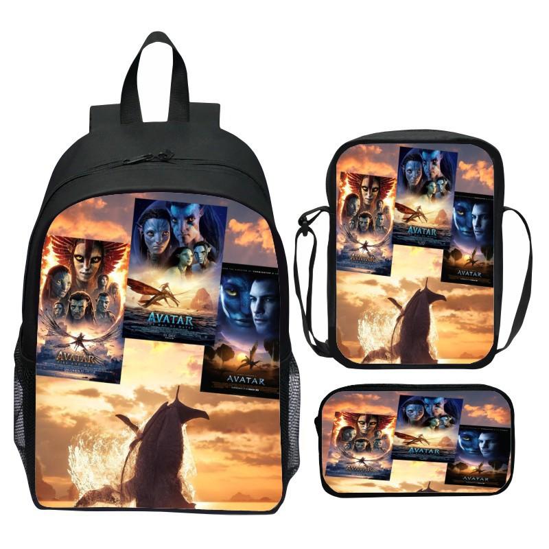 Printed Backpack Set 3-Piece Cartoon Movie Themed School Bag for Kids