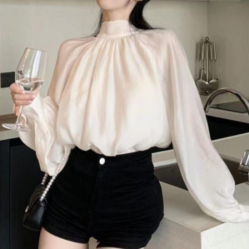 Navava Women S Ribbon Neck Long Sleeve blouSe Nb2487