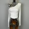 Korean Elegant Off-Shoulder Long-Sleeve Top