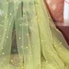 Nail Pearl Tulle Fabric Encryption Soft By The Meter for Yarn Dress Wedding Headwear Curtain DIY Sewing Cloth Smooth White Blue