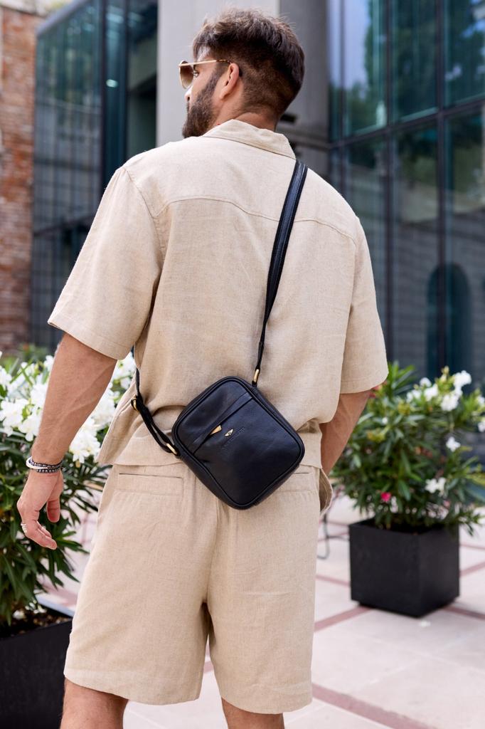 PTN 5021-NDM-2960 Black Leather Bag