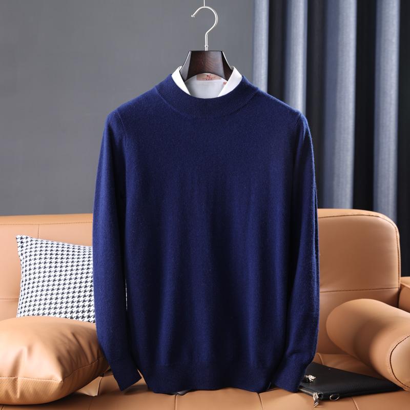 Men Sweater 100% Wool Turtleneck Knit Pullover Winter Soft Warm Wool Jumpers Man Knit Tops Long Sleeve