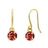 Earrings for Natural Hook Single 4 10K [Sears] Women, K10, Stone, Garnet, Earrings, Stone, Prongs, Gold, Se105-0001-yg-ga
