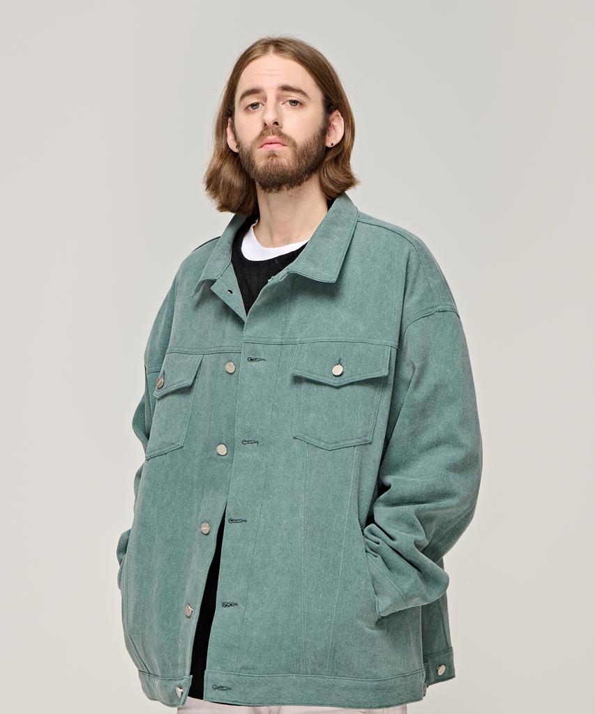 Cargobros Cb Pigment Bio Trucker Jacket (Green)