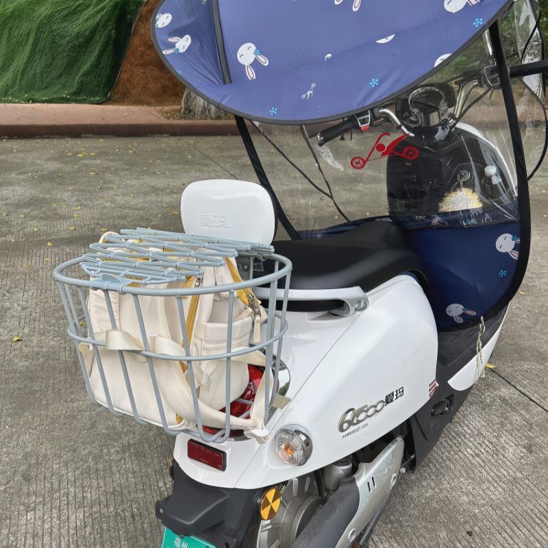 Large Capacity Metal Rear Basket with Backrest for E-bike Helmet and Backpack Storage