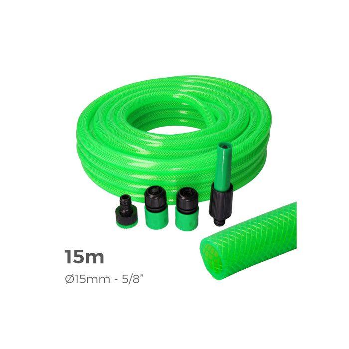 Hageslange EDM - Diameter 15 mm - 15 m - Anti-UV med tilbehør
