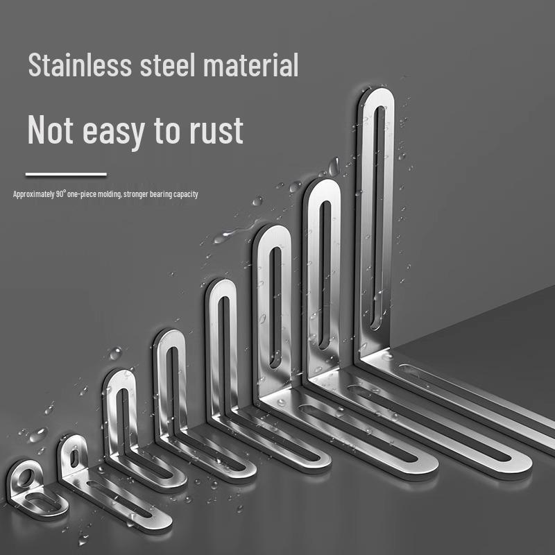 Adjustable Stainless Steel L-Shaped Angle Bracket with Double-Headed 90-Degree Fixator