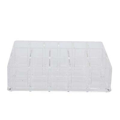 16 Grid Transparent Acrylic Nail Polish Lipstick Storage Case Organizer Storage Rack
