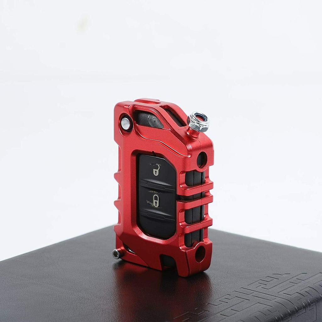 Red Key Fob Cover Case Key Holder Shell Trim for Jeep Wrangler JL 2018-2023 USA