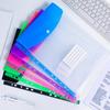 6 Pcs New PP Binder Folders Clear Envelopes Punched Pockets 11 Holes A4 Label Loose-Leaf File Management