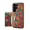 Samsung S26 Ultra Floral Magnetic Leather Case with Card Slot - Fits S23, S24 FE, S25