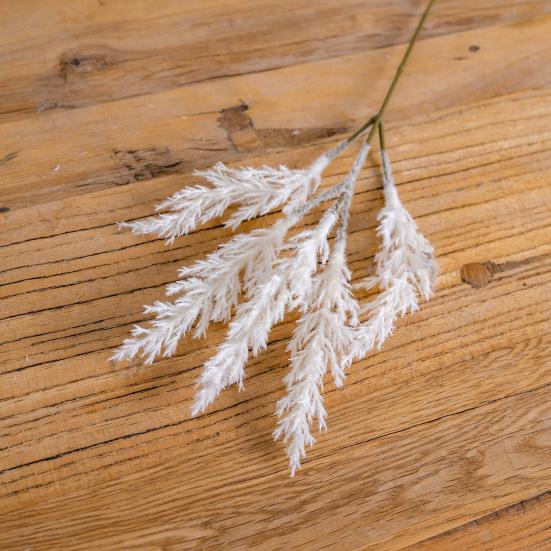 6 Pcs Snowy Branches Artificial Tree Picks Frosted Fake Plants Stems for Crafts Wreaths Winter Home Kitchen Table Decor
