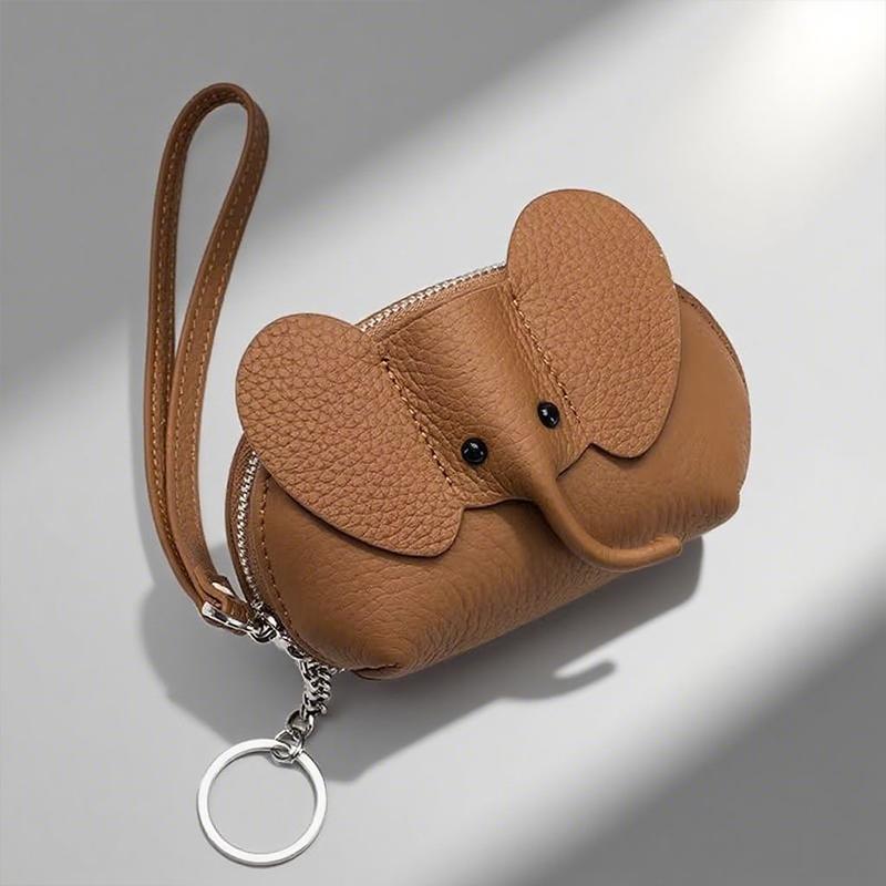 PU-Leder Baby Elefant Münzbörse Damen Tasche Anhänger Kreativer Kartenhalter Aufbewahrung Lippenstift Umschlag Reißverschluss Geldbörse