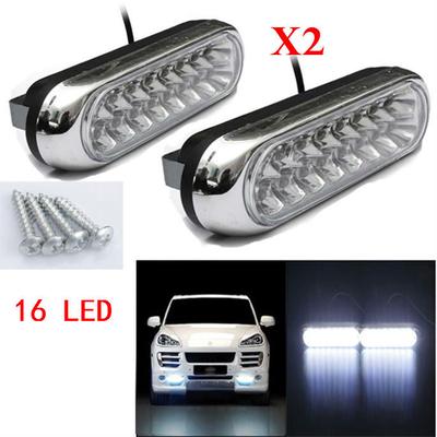 2X 6LED Daytime Running Light DRL Car Day Driving Fog Lamp Bright White DC12V