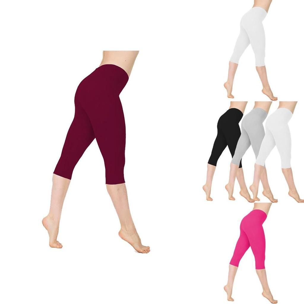 Stylish Women's Low Waist Yoga 3/4 Capri Pants For Effortless Fitness Style And Comfort