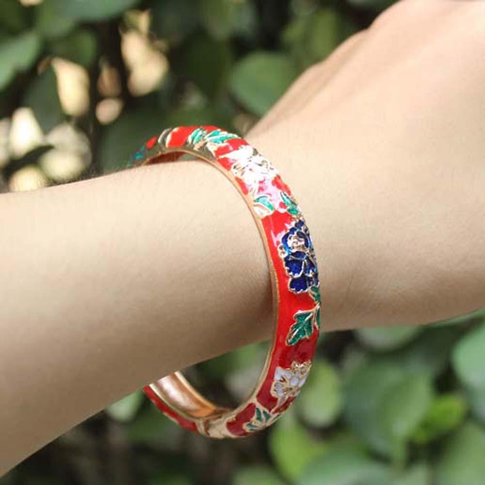 Cheongsam accessories Filigree Enamel Bangle Traditional Women's Wrist Jewelry  Girls