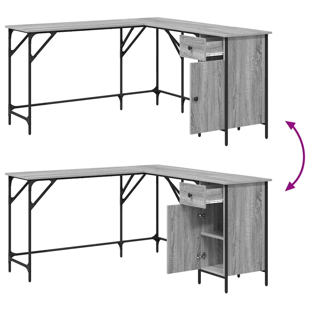Desk Gray Sonoma 141x141x75 cm Particleboard