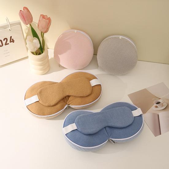 Travel 2-in-1 Neck Pillow Portable Neck Pillow with Eye Mask Zippered Neck Pain Relief Pillow