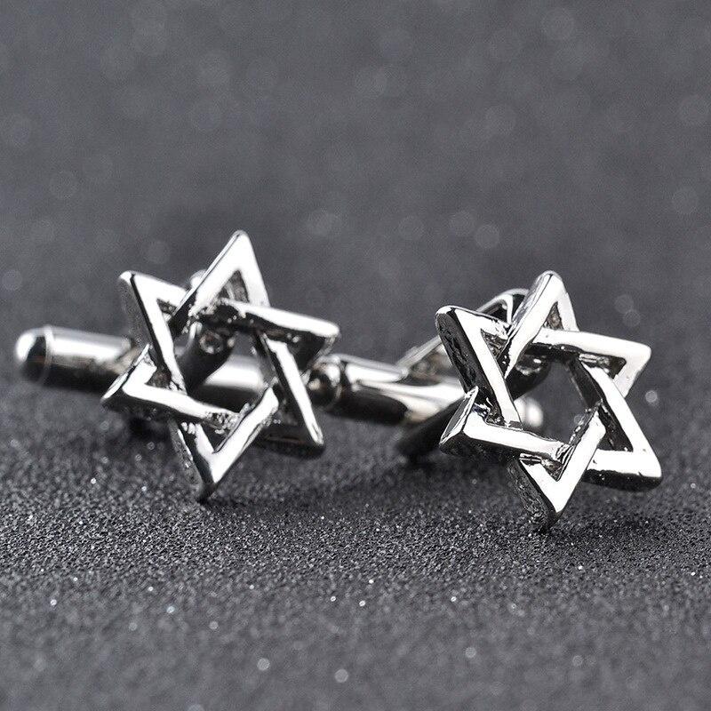 1pair=2pcs Fashion Chanukah Cufflinks Cheap Hanukkah David of Star Cufflink Jewish Sign Jewelry Handmade Glass Dome Mens Cuff