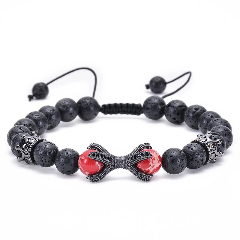 JYL TS Bracelet Men s Carded  Beaded Gift Brings Success & Joy Style-1 баклажановый