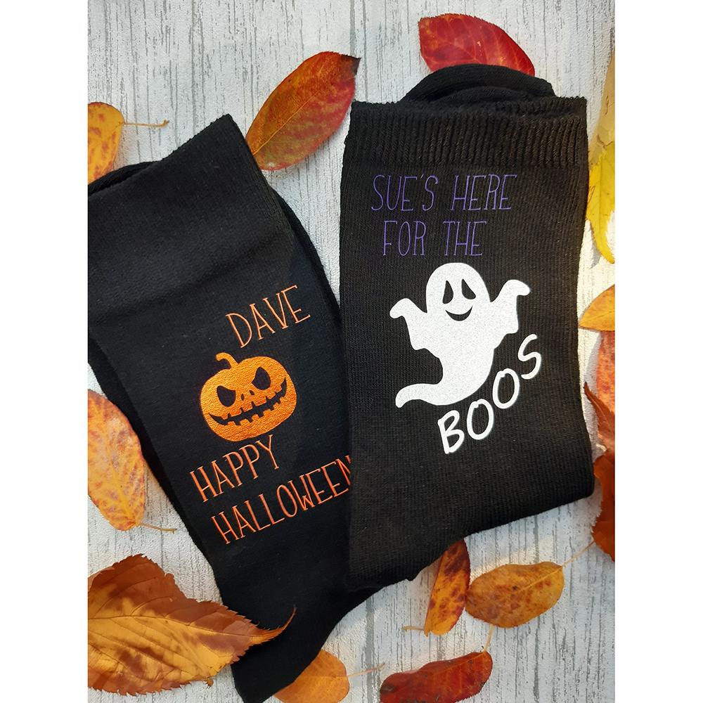 Personalised Halloween Socks Boo Pumpkin Autumn Spooky Socks Halloween Gothic Party Decor Accessories Photo Props Friend Present
