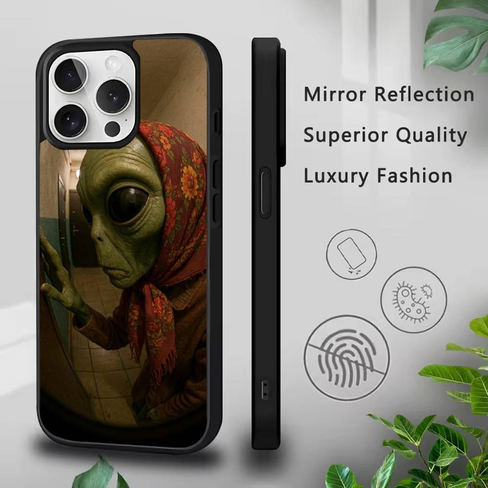 Funny Space UFO Alien Thing Phone Case For IPhone 17,16,15,Pro,Max,Air,14,Plus,13,12,11 Magesafe Wireless Charge Cover