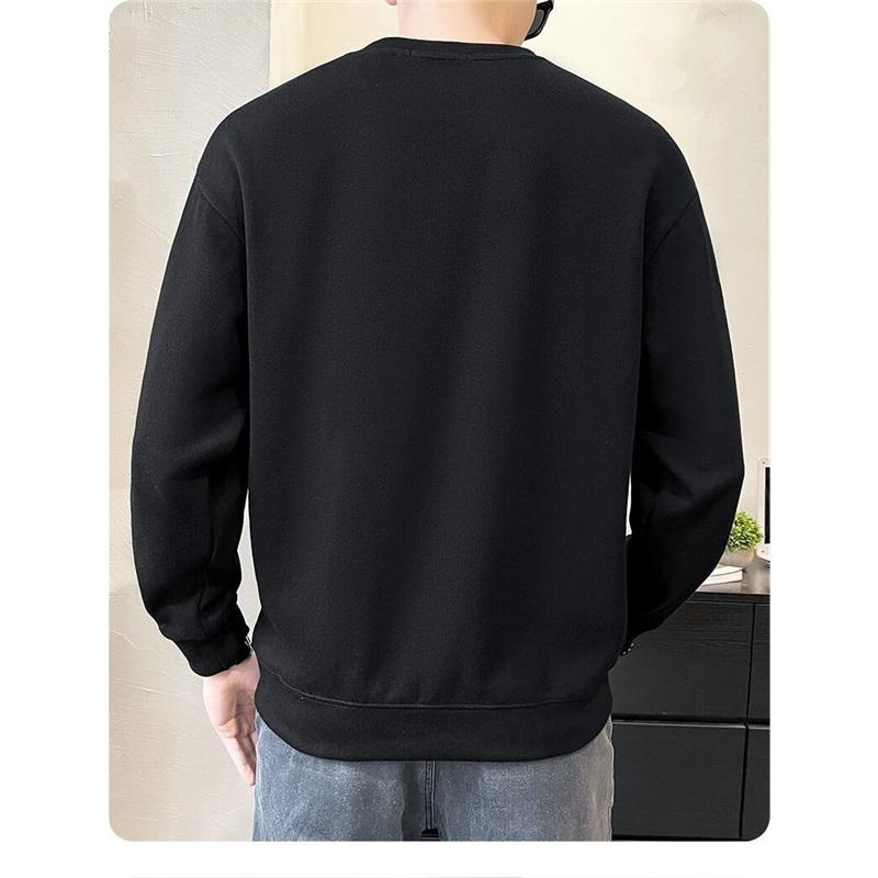  Men's Fleece Lined Crew Neck Sweatshirt Loose Fit Warm Casual Pullover