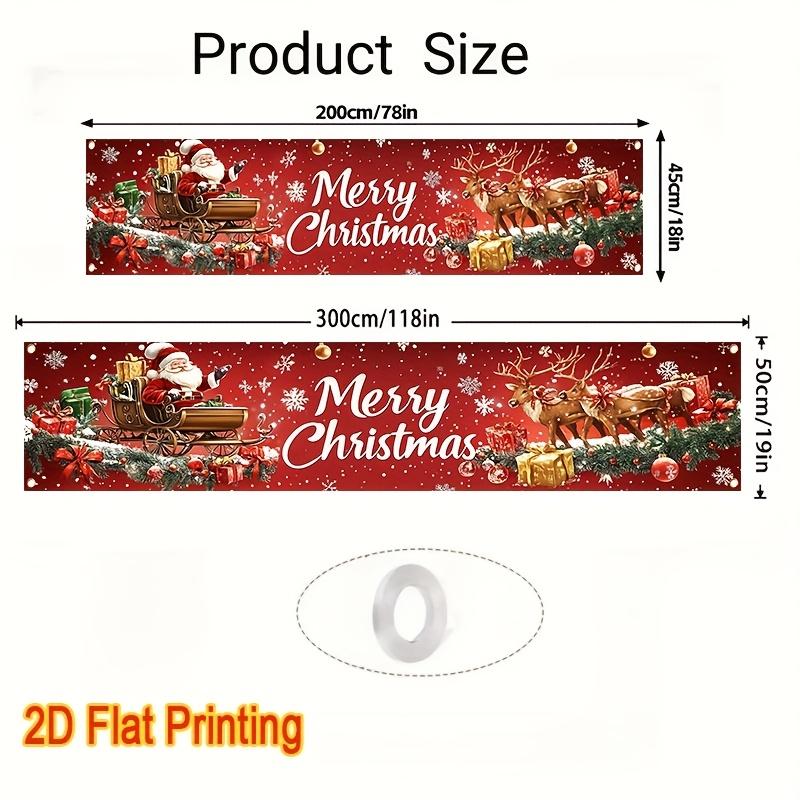 Merry Christmas Festive Lawn Yard Banner, Outdoor Holiday Welcome Front Porch Fence Decor