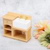 1:12     Accessory  ature Furniture   Kitchen Sink Wooden Wash Basin