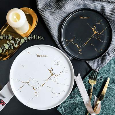 Nordic Stil Marmor Disc Geschirr Keramik Platte Steak Platte Salat Platte Küche Liefert