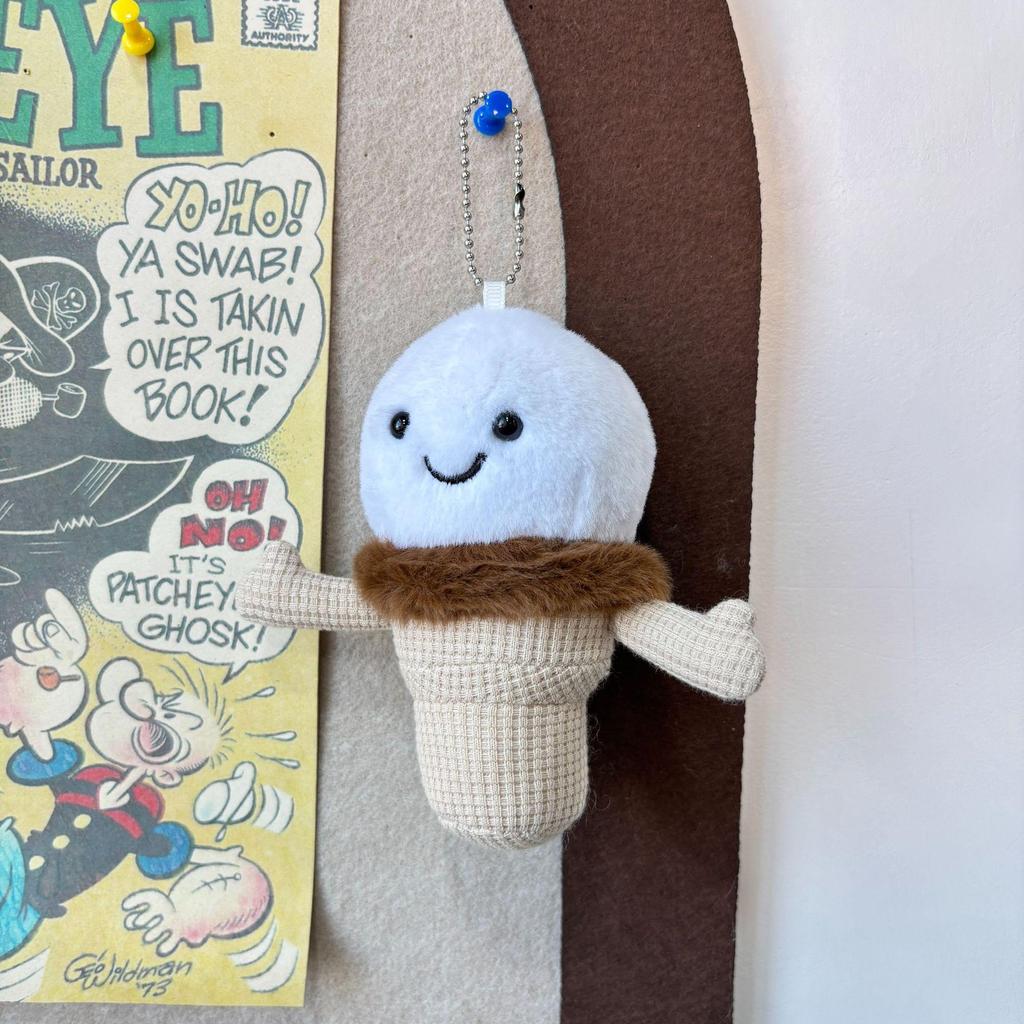 Roztomilý Kreslený Hamburger a Hranolky Plyšový Batoh Přívěsek na Klíče Panenka