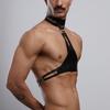 Men'S Black Pu Leather Fashionable Classic Shaping Chest Strap Holiday Decoration Accessories Daily Wear Clothing Belt