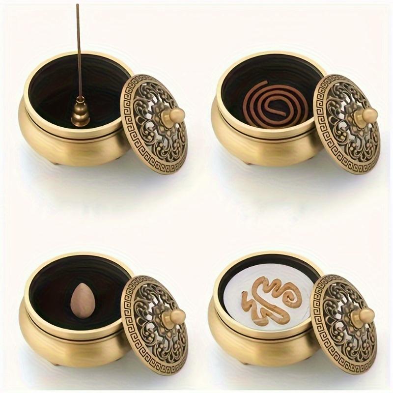 Zinc alloy Zen incense burner set with lotus base is suitable for yoga meditation, home and office, Halloween and Christmas gifts