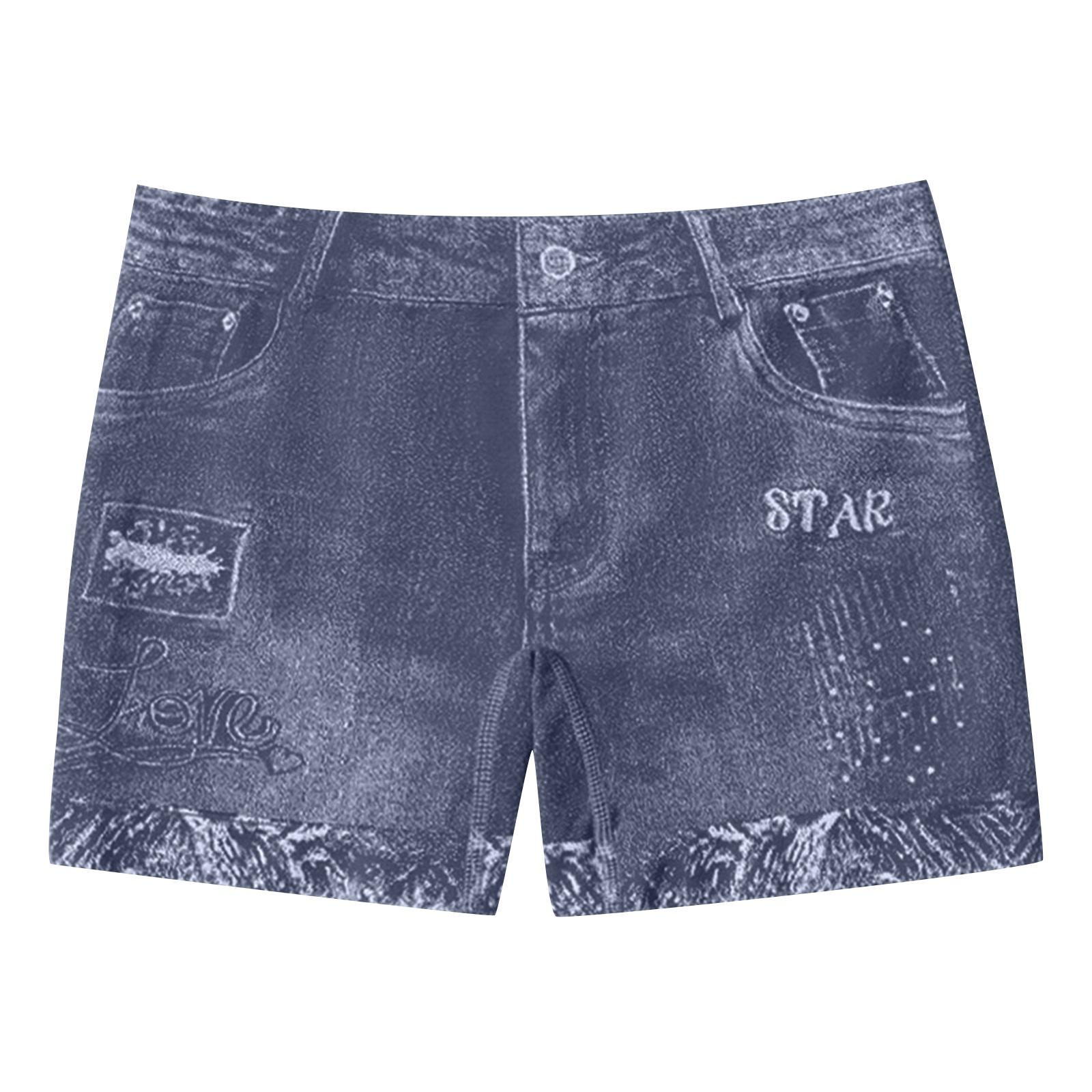 

Женские бесшовные джинсы-симуляция, эластичные на средней посадке, дышащее и удобное нижнее белье, леггинсы L тёмно-синий