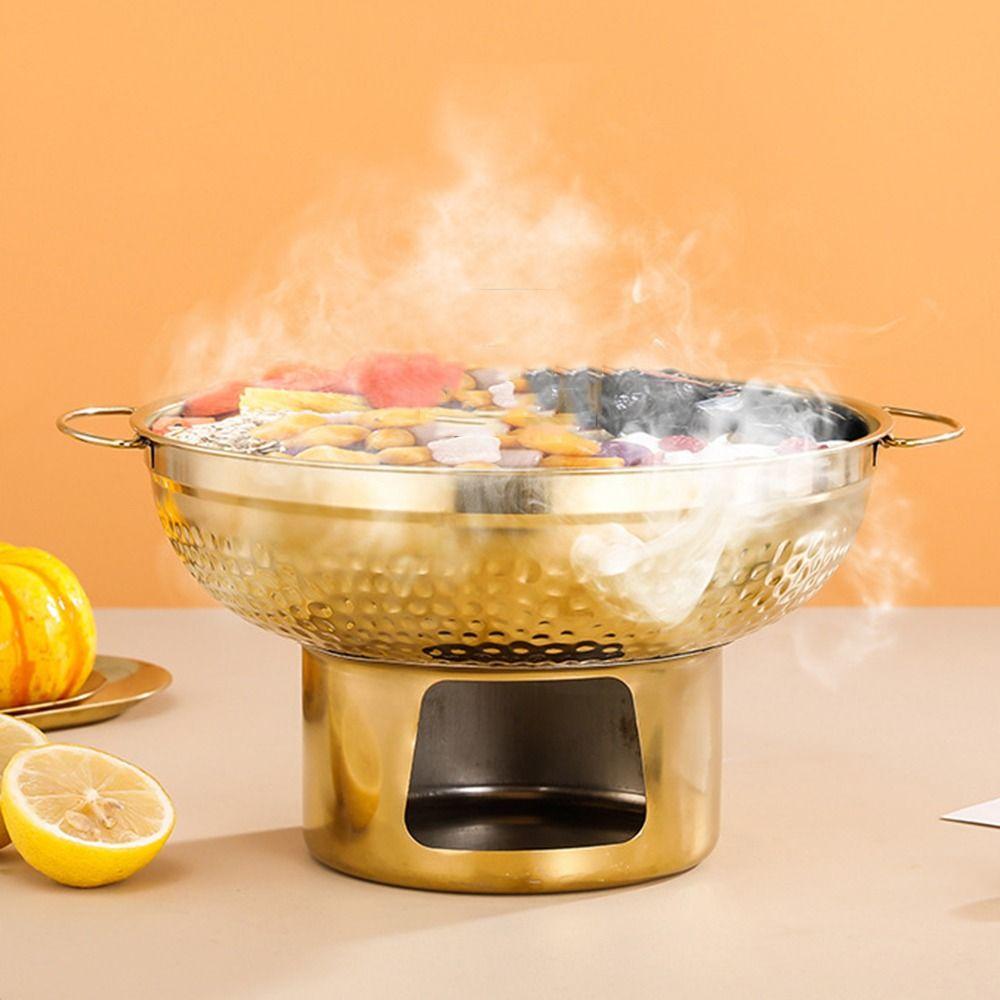 20/22cm Oală Fierbinte Thai Încălzire Rapidă Urechi Duble Oală Fierbinte Oală Fierbinte Multifuncțională din Oțel Inoxidabil Bucătărie