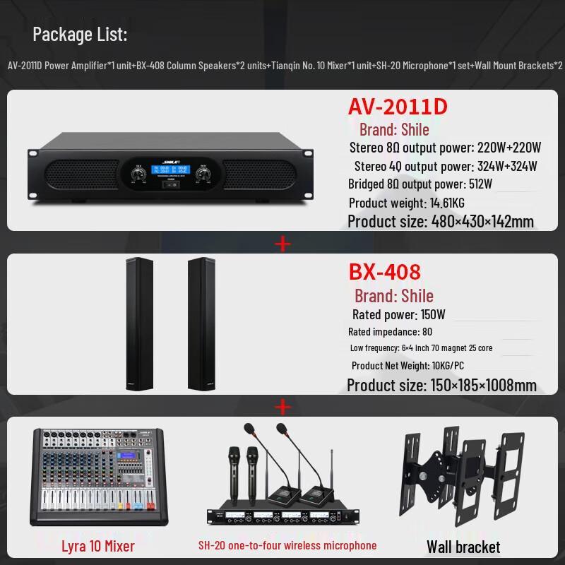 Shile Professional High-Power Conference Linear Audio System
