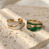 Irregular Shape Geometric Ring White Color Open Ring Vintage Metal Ring  Women