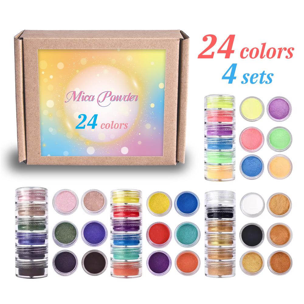 24/60 Colors Pearl Mica Glitter Powder for Epoxy Resin DIY Craft Projects - Sparkle Filler Material