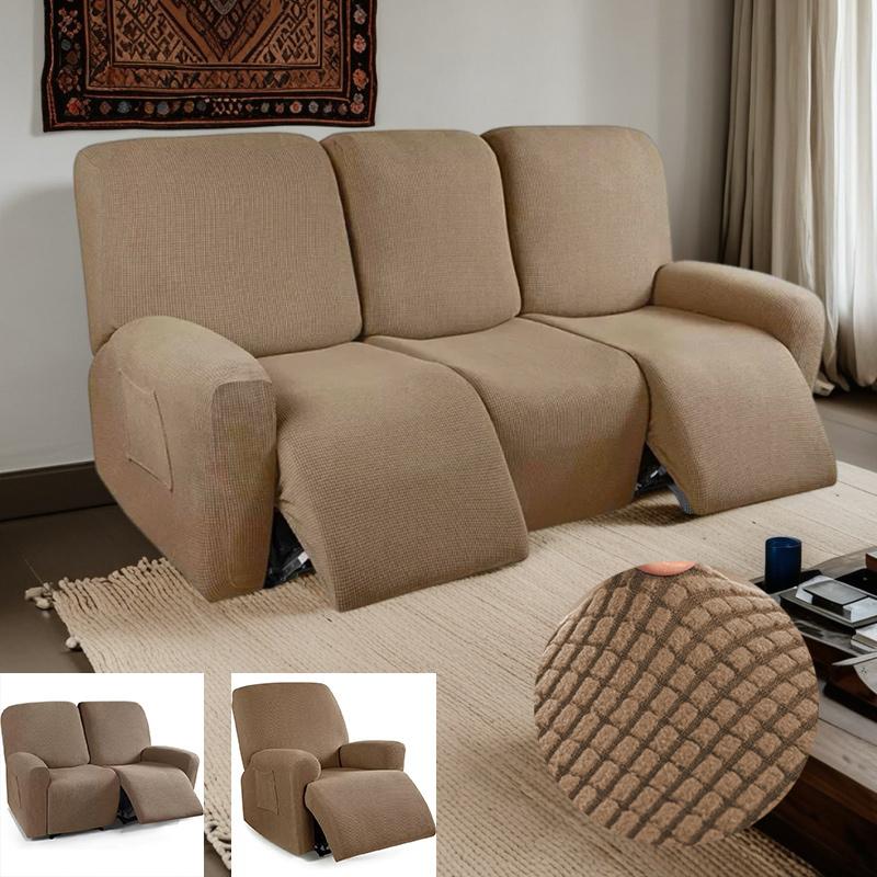 

1/2/3Seater Recliner Sofa Covers For Living Room Stretch Washable Armchairs Slipcover Couch Cover Protects Furniture 1 Seater(4pcs)