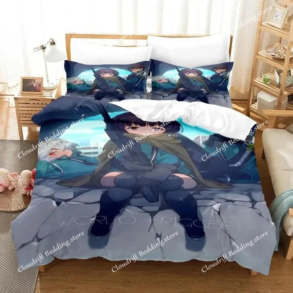 Anime Osamu Mikumo World Trigger Bedding Set Duvet Cover Bed Set Quilt Cover Pillowcase Comforter King Queen Size Boys Adult