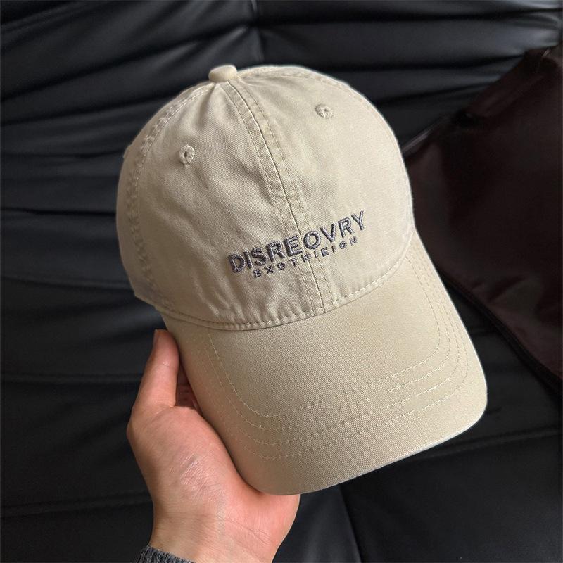 Spring Japan and Korea blue embroidered baseball cap women's wide brim big head circumference quality cap men's face small hat