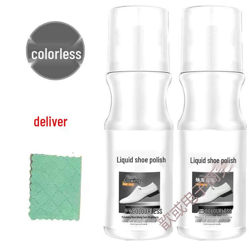 Colorless Transparent Leather Shoe Maintenance Polish with Integrated Brush