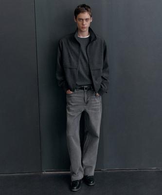 Calik Wide Denim Pants [Gray]