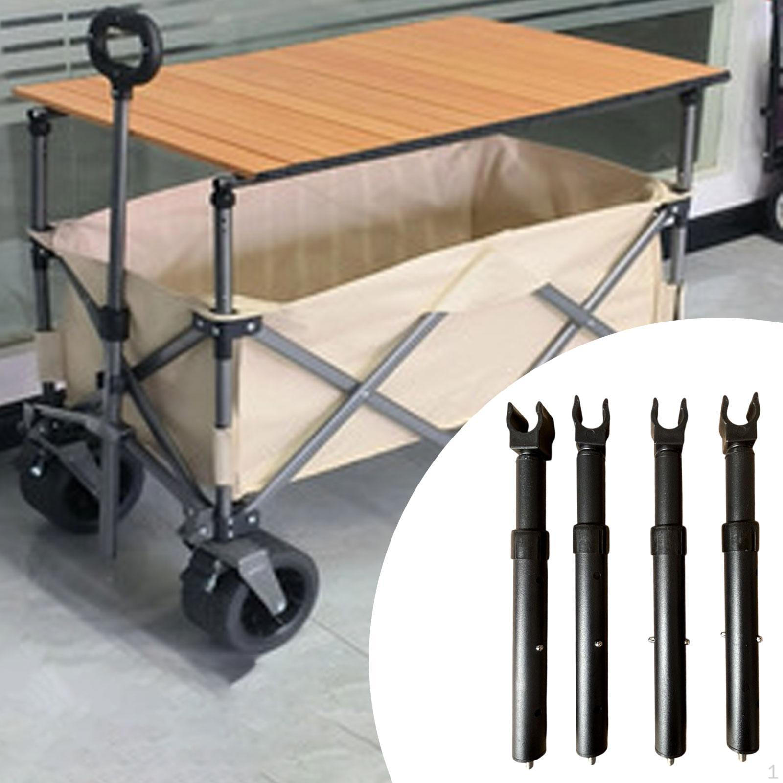 

4 шт. Подъемный кронштейн для опоры стола для кемпинговой тележки, прочный съемный держатель для увеличения высоты чёрный