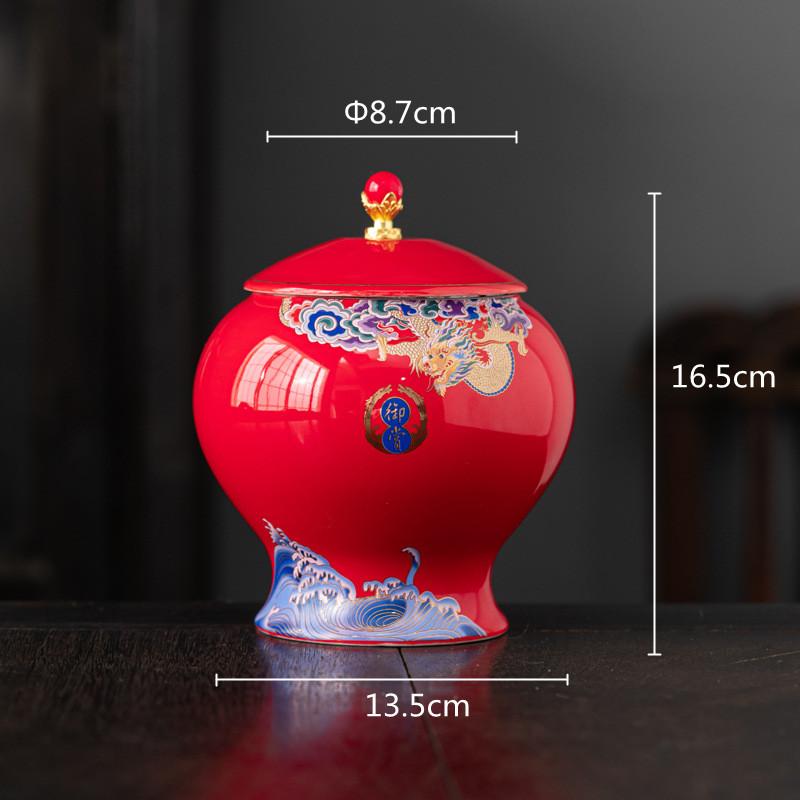 Ceramic Tea Pot Tea Caddy Porcelain Sealed Storage Tank Chinese Vintage Bottle Household Storage Container Home Decoration
