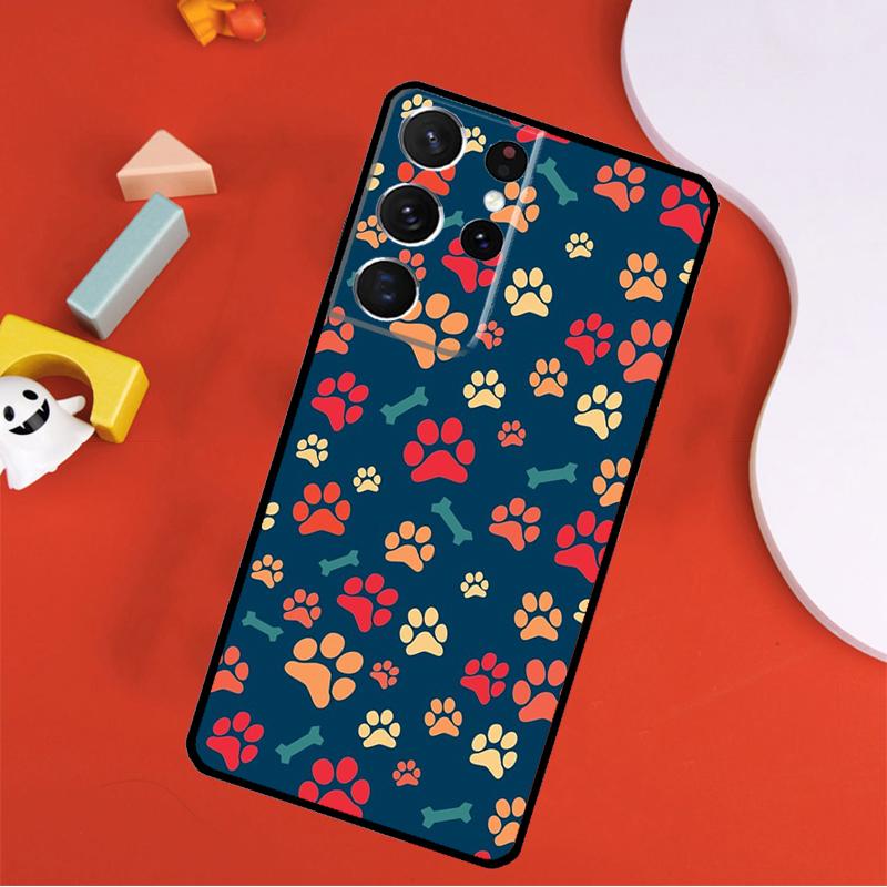Dog Cat Paw Phone Case For Samsung Galaxy S24 Ultra S25 Ultra S9 S10 S20 S21 S22 S23 Plus S24 FE Cover