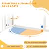 Pressure Fit Stair Gate, Dog Gate W/ Small Cat Door, Auto Closing System, Double Locking Openings, 74-80cm - White